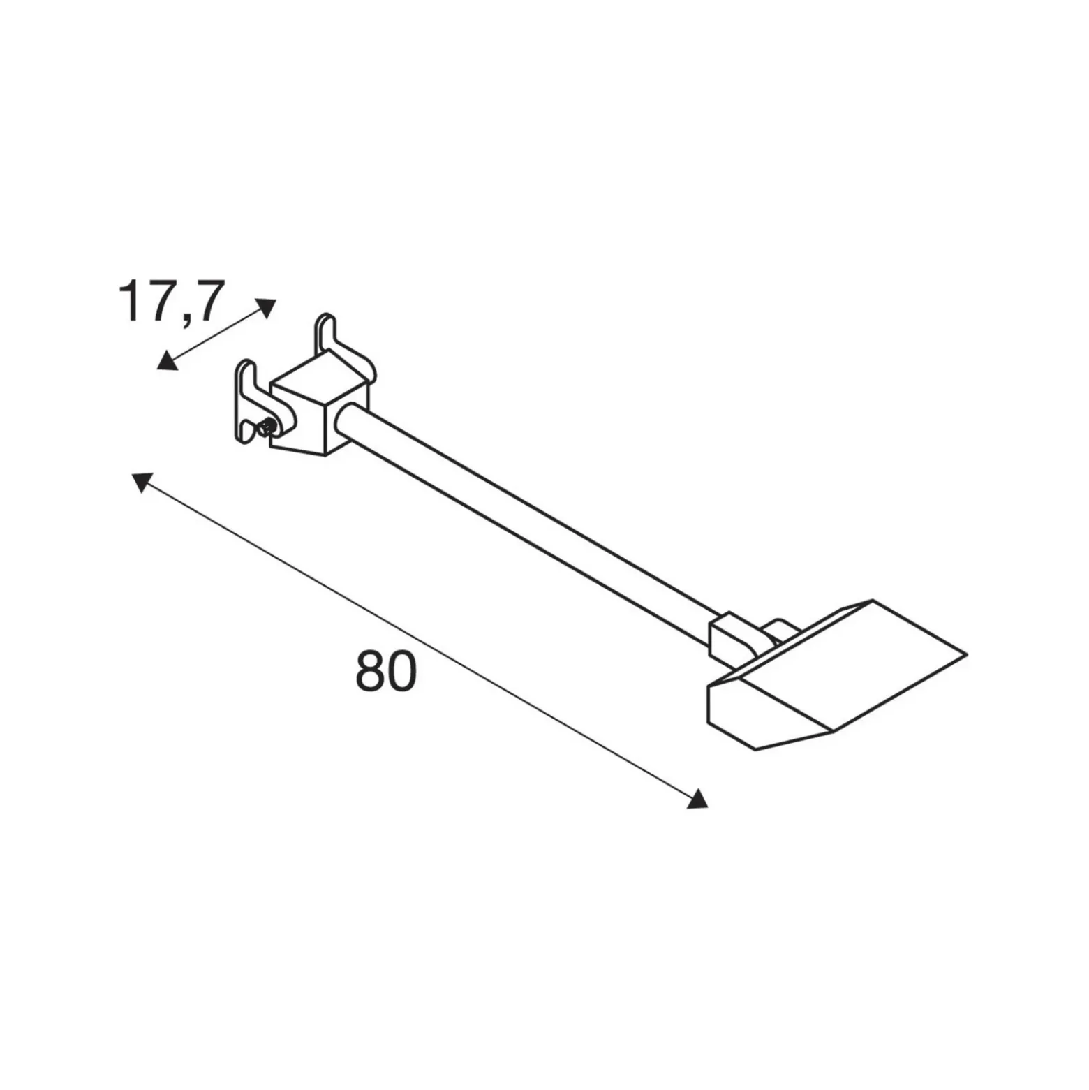 Aplique de pared LED Today Pro de SLV, negro, aluminio, longitud 66,6 cm