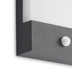 Aplique de pared LED Vanira de Lindby, antracita, aluminio, sensor, IP54