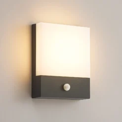 Aplique de pared LED Vanira de Lindby, antracita, aluminio, sensor, IP54