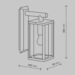 Aplique de pared Maytoni Cell, grafito, aluminio, altura 20 cm, IP65