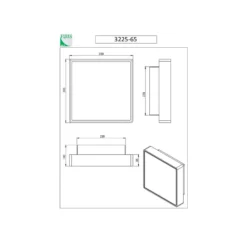 Aplique de pared Oban, 30 cm x 30 cm, sensor, 2 x E27, blanco, IP65