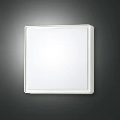 Aplique de pared Oban, 24 cm x 24 cm, 1 x E27, blanco, IP65