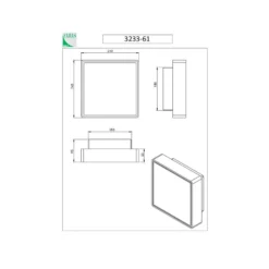 Aplique de pared Oban, 24 cm x 24 cm, 1 x E27, blanco, IP65