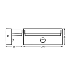 Aplique de pared OSRAM ENDURA STYLE ROBUST, sensor, gris oscuro IP54
