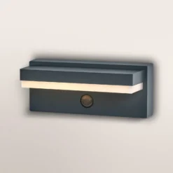 Aplique de pared OSRAM ENDURA STYLE ROBUST, gris, sensor IP54 USB