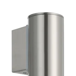 Aplique de pared Riga, acero inoxidable, altura 15 cm, acero inoxidable