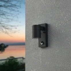 Aplique de pared Riga 5, antracita, altura 16 cm, metal