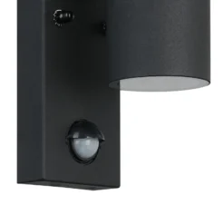 Aplique de pared Riga 5, antracita, altura 16 cm, metal