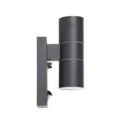 Aplique de pared Riga 5 antracita, 21 cm, metal, con sensor, 2 luces.