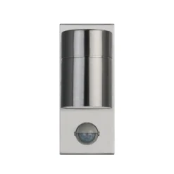 Aplique de pared Riga 5 en color acero inoxidable, 16 cm, sensor de acero