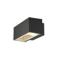 Aplique de pared SLV Box, antracita, aluminio, ancho 22 cm, luz hacia