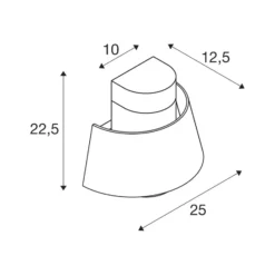 Aplique de pared SLV Photoni, negro, aluminio, 25 cm de ancho