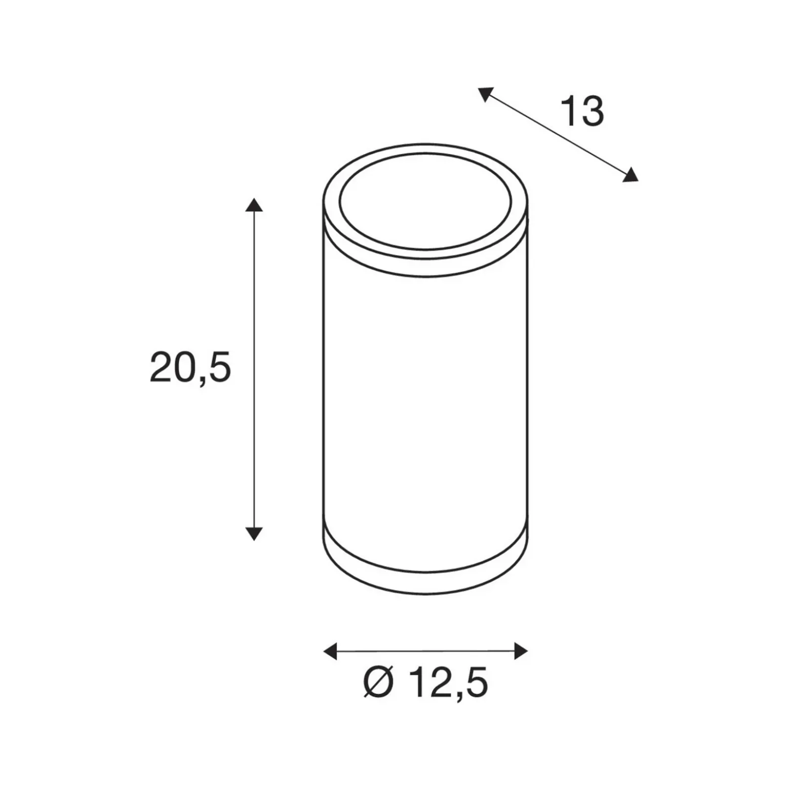 Aplique de pared SLV Rox, aluminio cepillado, Ø 12,5 cm, arriba/abajo
