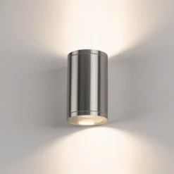 Aplique de pared SLV Rox, aluminio cepillado, Ø 12,5 cm, arriba/abajo
