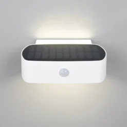 Aplique de pared solar Bilbao, blanca, altura 6 cm, sensor, arriba/abajo