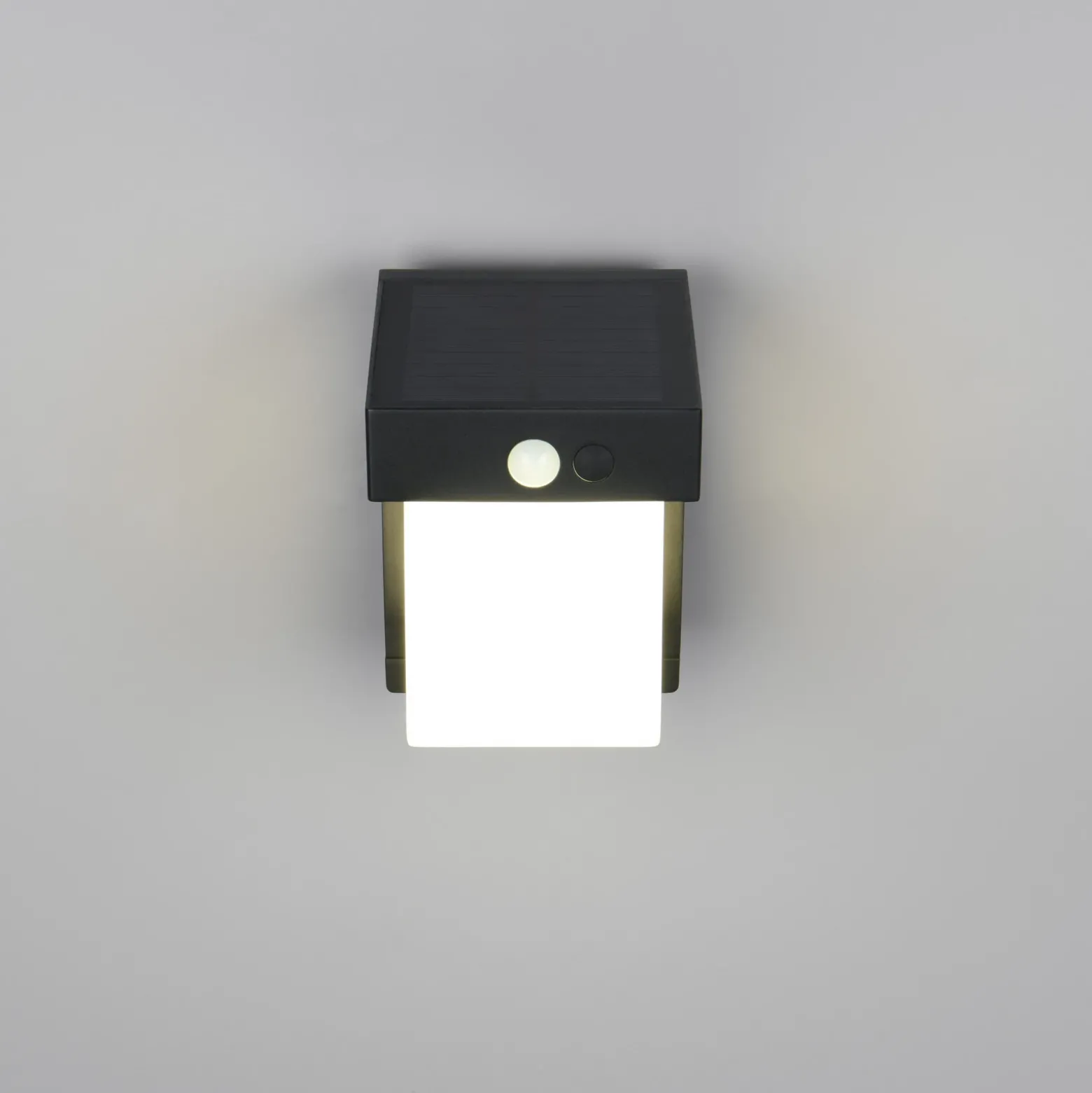 Aplique de pared solar Colombo, negro mate, altura 14 cm, sensor