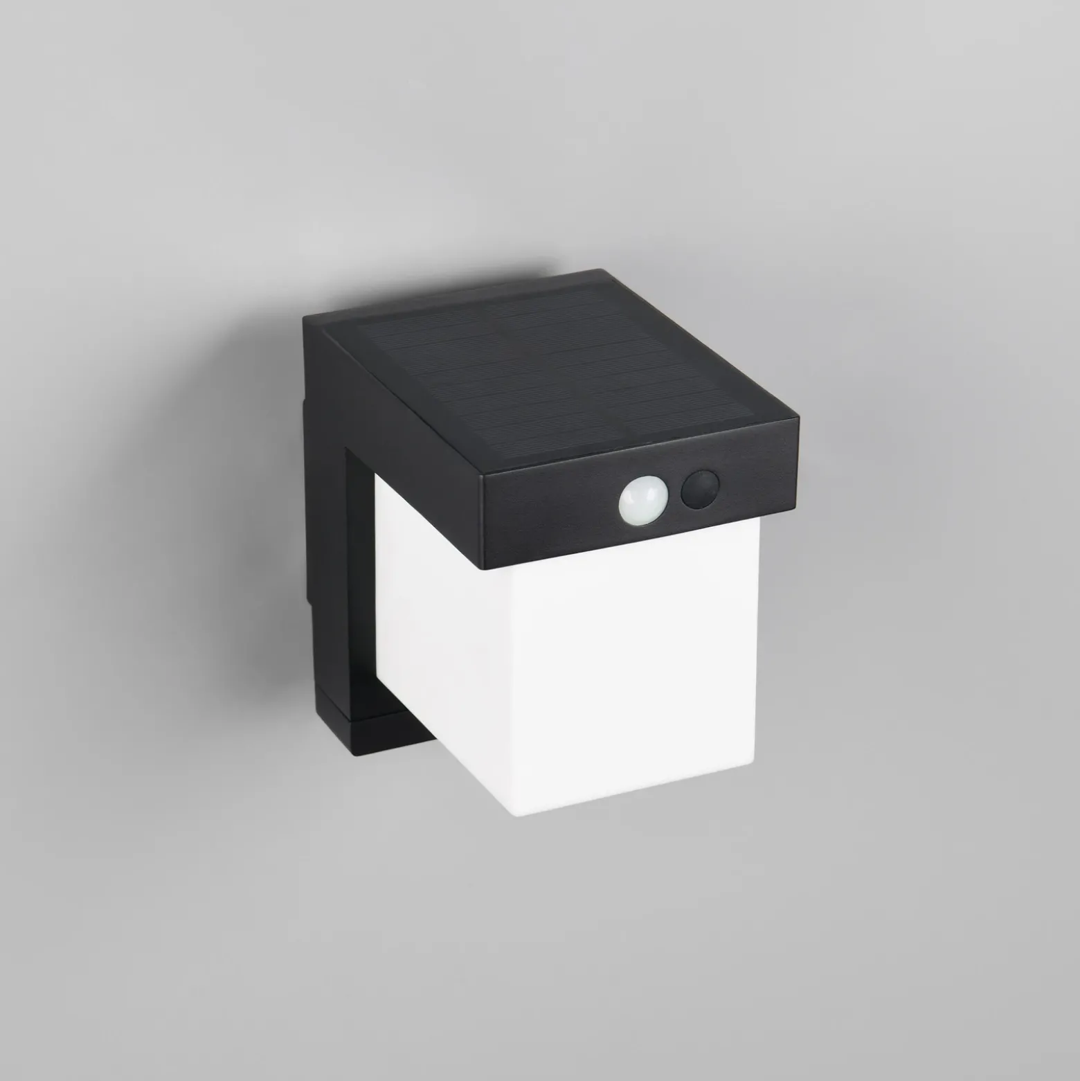 Aplique de pared solar Colombo, negro mate, altura 14 cm, sensor