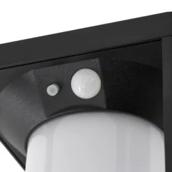 Aplique de pared solar LED Lucande Tilena, negra, aluminio, sensor