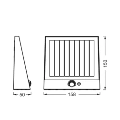Aplique de pared solar OSRAM ENDURA STYLE FIN, gris, sensor, IP54