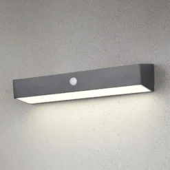 Aplique de pared solar Silves, negra, sensor, IP44