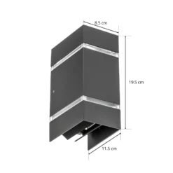 Aplique exterior Cremona efecto rayas alto 19,5cm