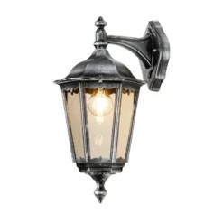 Aplique exterior 1111 farol colgante negro-plata