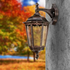 Aplique exterior 1121 farol colgante negro-cobre