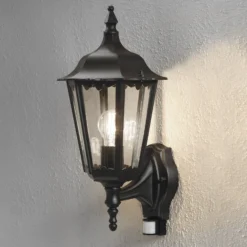 Aplique Firenze con sensor, de pie, negro