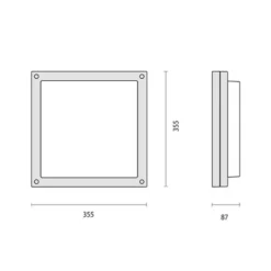 Aplique LED Bliz Square 40, 3.000K, blanco