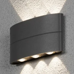Aplique LED de exterior, antracita, 6 luces