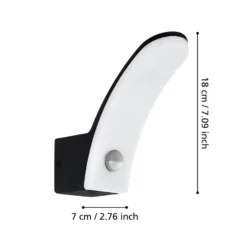 Aplique LED de exterior Fiumicino con sensor