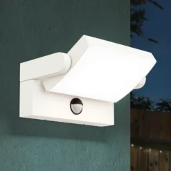 Aplique LED de exterior Ginger sensor blanco, IP54