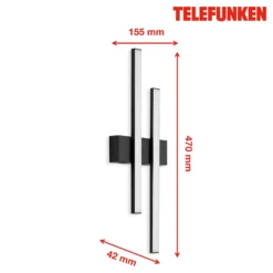 Aplique LED de exterior Graz directo 2 luces negro