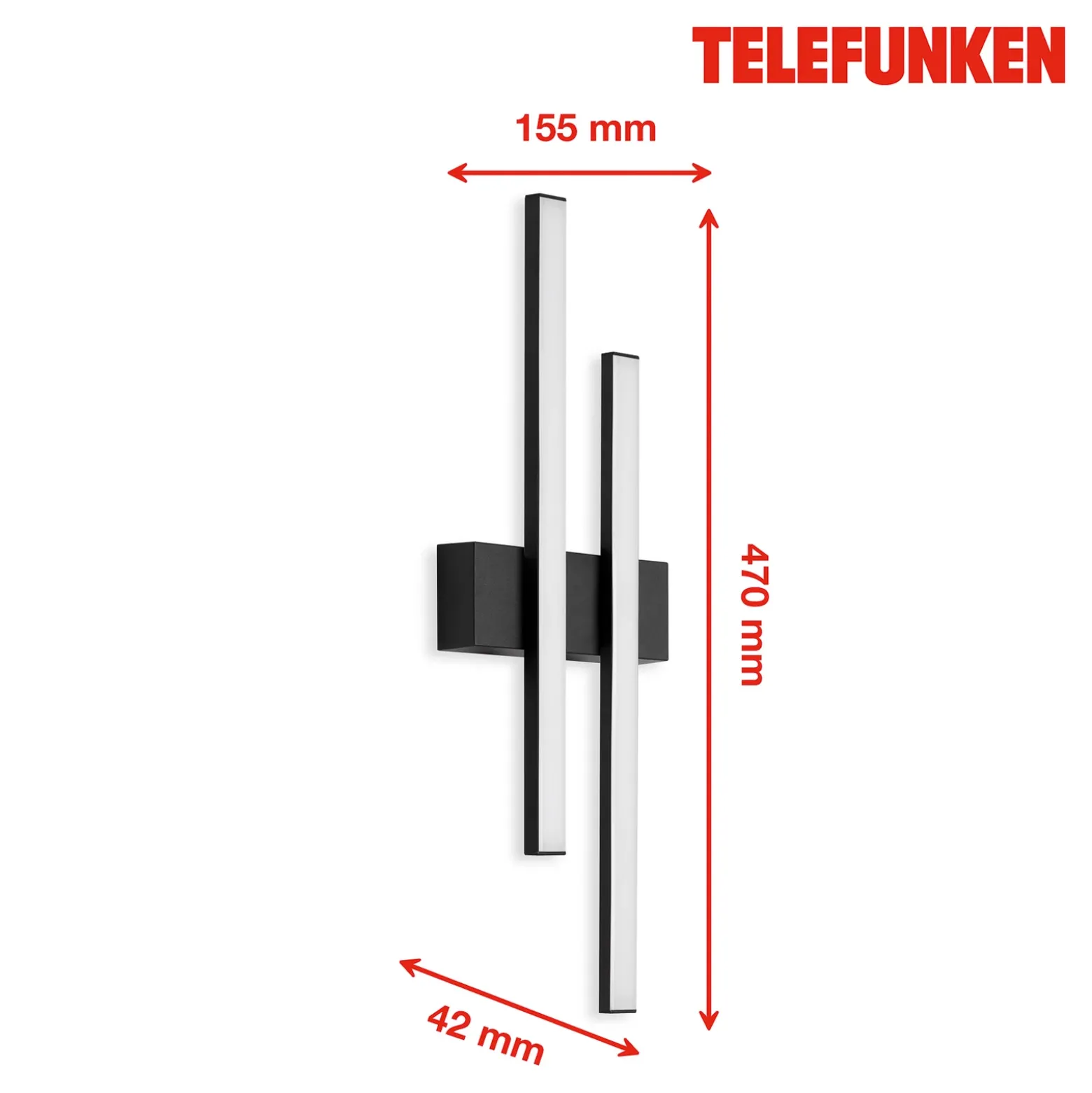 Aplique LED de exterior Graz directo 2 luces negro