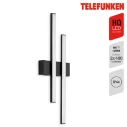 Aplique LED de exterior Graz directo 2 luces negro