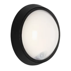 Aplique LED de exterior Helsinki sensor IP44 negro