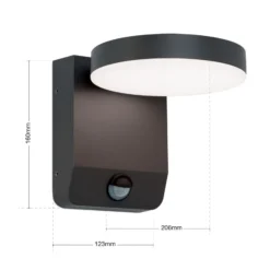 Aplique LED de exterior Hendryk con sensor, negro