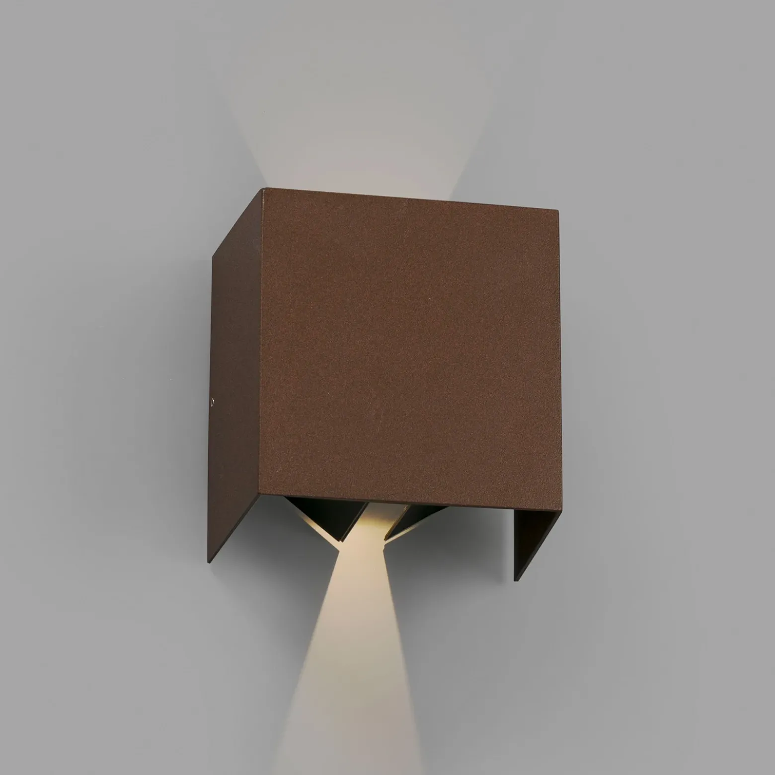 Aplique LED de exterior Olan, marrón oxidado