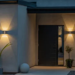 Aplique LED de exterior Pavia, gris oscuro