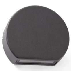 Aplique LED de exterior redondo Pill, gris oscuro