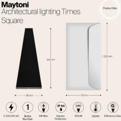 Aplique LED de exterior Times Square negro