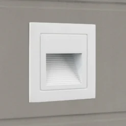 Aplique LED empotrable de Loro, blanco, ancho 8,5 cm, aluminio