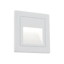 Aplique LED empotrable de Loro, blanco, ancho 8,5 cm, aluminio
