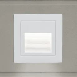 Aplique LED empotrable de Loro, blanco, ancho 8,5 cm, aluminio