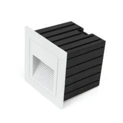 Aplique LED empotrable de Loro, blanco, ancho 8,5 cm, aluminio