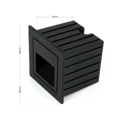 Aplique LED empotrable de Loro, negro, ancho 8,5 cm, aluminio