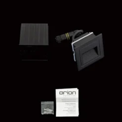 Aplique LED empotrable de Loro, negro, ancho 8,5 cm, aluminio