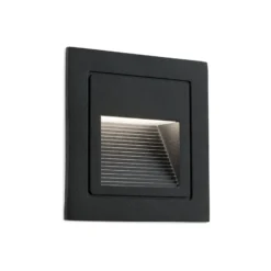 Aplique LED empotrable de Loro, negro, ancho 8,5 cm, aluminio