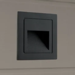 Aplique LED empotrable de Loro, negro, ancho 8,5 cm, aluminio