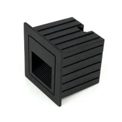 Aplique LED empotrable de Loro, negro, ancho 8,5 cm, aluminio